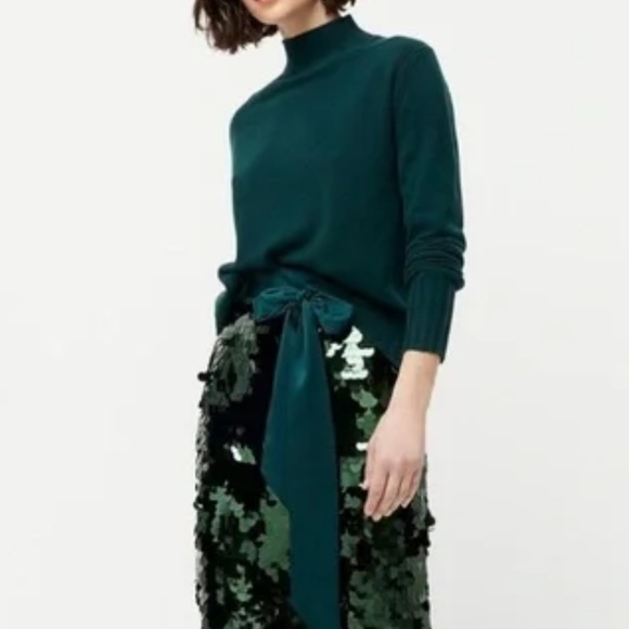 J Crew Satin Bow Paillette Sequin Skirt - Picture 1 of 5